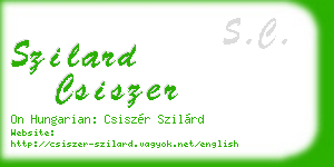 szilard csiszer business card