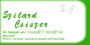 szilard csiszer business card